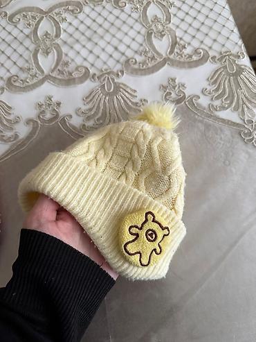 tuklu papaq: Uşaq üçün toxunma papaq - Rəng: açıq krem/sarının pastel tonu - — 2