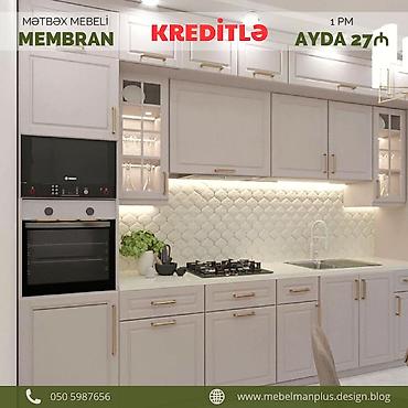 Sifarişlə mebel: Sifarişlə mətbəx dəsti, Özü çəkən petlələr, Sadə laminat, Kredit var, Pulsuz çatdırılma — 5