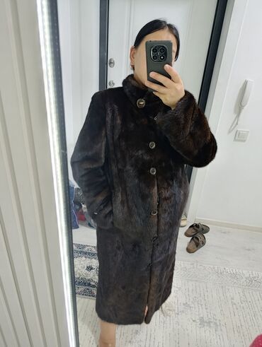 одежда платье: Шуба, Норка, Длинная модель, 7XL (EU 54)