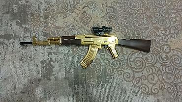 Игрушечные автоматы: Məhsul: Elektrik oyuncağı – AK47 1:1 “Golden” (GM-03) - Ölçü: Tam — 6