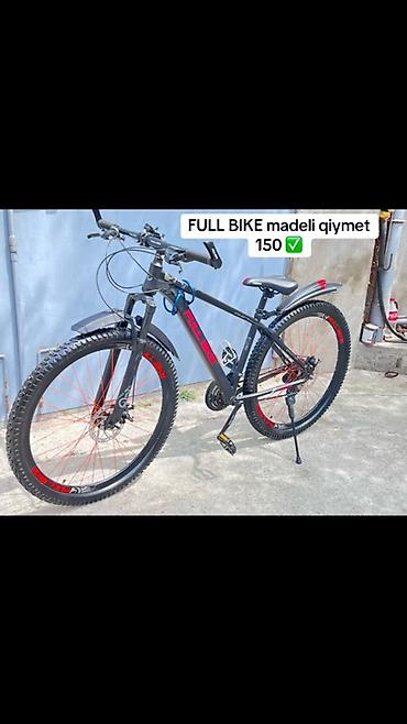 Velosipedlər: FULL BIKE modeli dağ velosipedi - Rəng: qara-gövdə, qırmızı detallar — 1