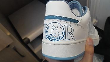 dior b30: НА ЗАКАЗ ПРИМЕРНО 14-15 ДНЕЙ Кроссовки низкие, бело-голубы - Верх из — 3