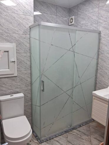 Hamam üçün kranlar: Xrom aliminium profil və 6 mmlik şüşə ilə hazırlanmış modelimiz
