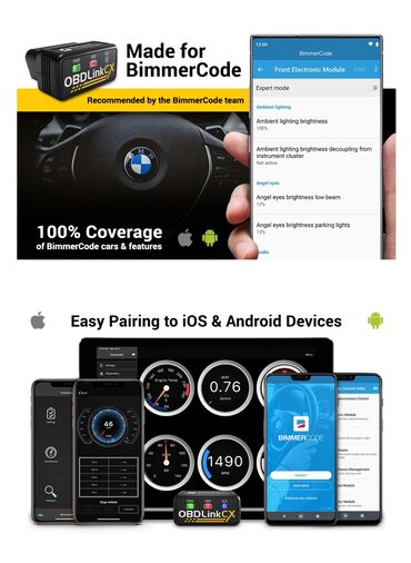 Audio oprema za auto: OBDLink CX BLE Bluetooth OBD2 za Bimmercode iOS i Android OBDLink CX — 16
