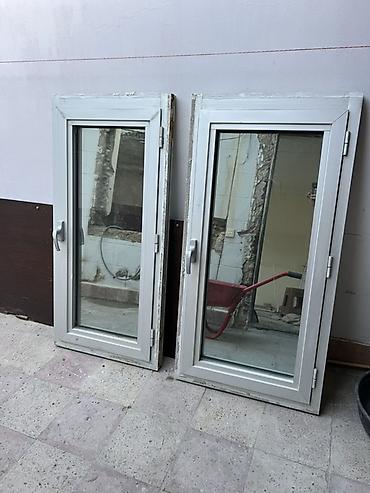 2.el pencere: Məhsul: 2 ədəd boz rəngli Almünun pəncərə - Material: almünun - Şüşə — 2