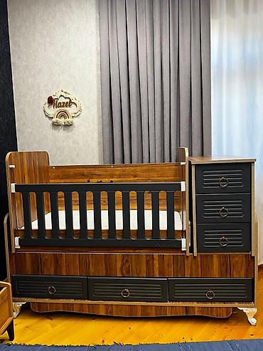 Детская мебель: Usaq çarpayisi ela veziyyetde. Matras ortapedik. Qiymet 110 azn Unvan — 3