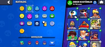 Dəstlər, kostyumlar: Brawl Stars hesabı – zəngin kosmetiklər və eksklüziv seçimlər - Oyun — 10