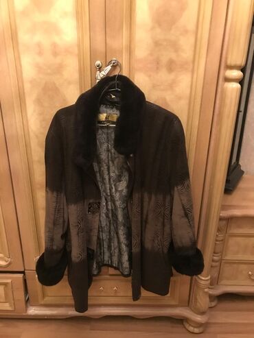 женские брюки в полоску: Palto, 2XL, rəng - Qəhvəyi