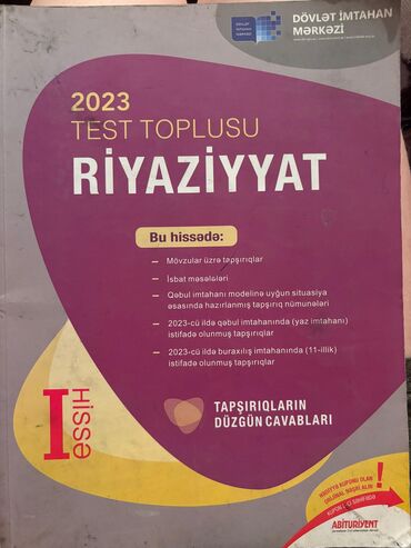 Testlər: 2023-cü il qəbul imtahanı üçün Riyaziyyat Test Toplusu kitabı