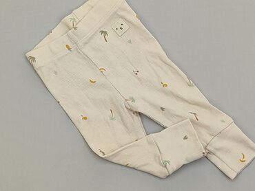 Spodnie: Spodnie 1-3 m, wzrost - 62 cm., stan - Idealny, wzór - Print, kolor - Beżowy