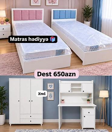 uşaq stol: Uşaq/yeniyetmə otağı üçün tam mebel dəsti Tərkib: - 2 ədəd tək — 3