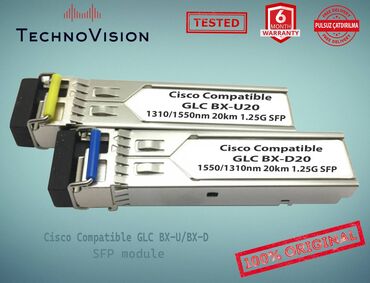vətən kompüter: Cisco Compatible 1G SFP BX U / BX D 20km ✔️Sertifikasiyadan keçmiş