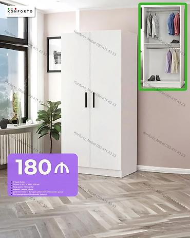borular: İki qapılı paltar dolabı - Ölçülər: 47 × 100 × 190 sm - Rəng seçimi — 1
