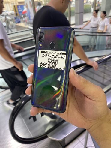 оперативная память qumo: Samsung Galaxy A40, Колдонулган, 64 ГБ, 1 SIM, 2 SIM
