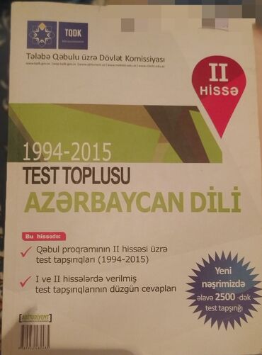 azerbaycan dili test toplusu 1 ci hisse pdf yukle: Azərbaycan dili test toplusu 2ci hissə 1994-2015