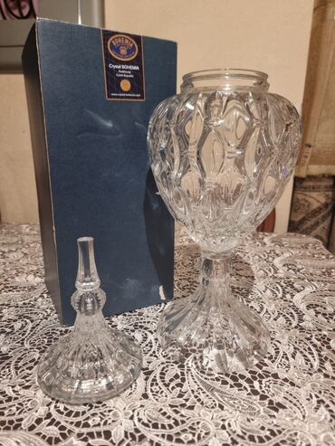 nabat konfet: Bohemia kristal vaz/ağzı qapaqlı qab - Brend: Crystal BOHEMIA (Czech