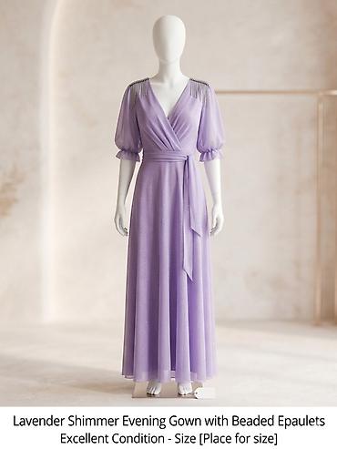 Donlar: Lavanda rəngli parıltılı axşam geyimi - Model: zərif parıltıya malik — 3