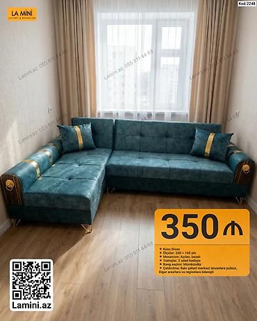 Диваны: Künc divan – La Mini - Ölçülər: 260 × 160 sm - Mexanizm: açılan — 1