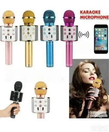bide daska za wc: Mikrofon Bluetooth USB SD Karaoke sa zvucnikom WS-858 Mikrofon