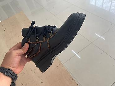 iş botinkaları: Qara rəngli iş/trekking tipli ayaqqabı - Material: qalın, toxumalı — 4
