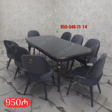 Masa və oturacaq dəstləri: Qonaq otağı üçün, Yeni, 8 stul