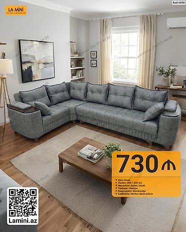 Диваны: Künc divan – La Mini - Ölçülər: 300 × 200 sm - Mexanizm: Açılan — 1