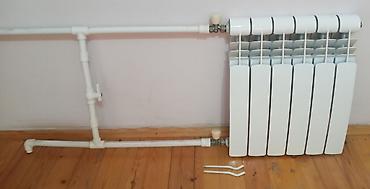 su radiatoru ev: 6 seksiyalı radiator komplekti: Komplektə daxildir: -2 ədəd latun — 2
