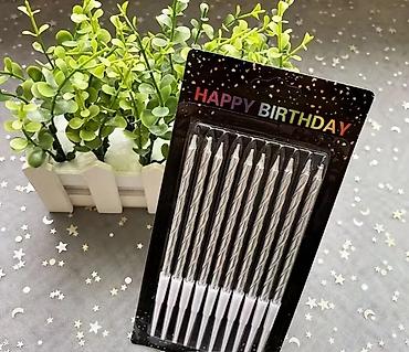 разные свечи: Праздничные свечи для торта “HAPPY BIRTHDAY” - Наборы из тонких витых — 4
