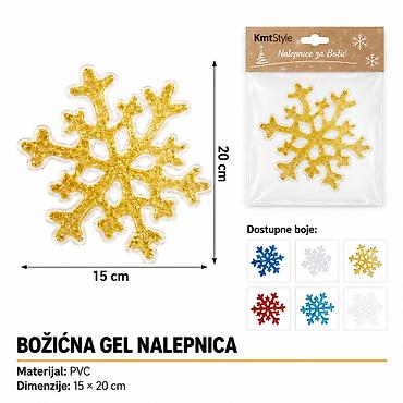 KMT Božićna nalepnica za staklo 290059 Praznična dekorativna gel