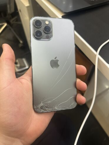 продаю б у телефон: IPhone 12 Pro Max, Б/у, 128 ГБ, Серебристый, Кабель, 75 %