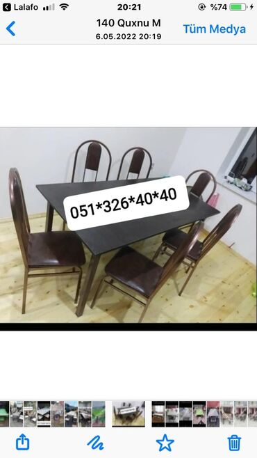 Masa və oturacaq dəstləri: Mətbəx üçün, Yeni, Açılan, Dördbucaq masa, 4 stul — 23