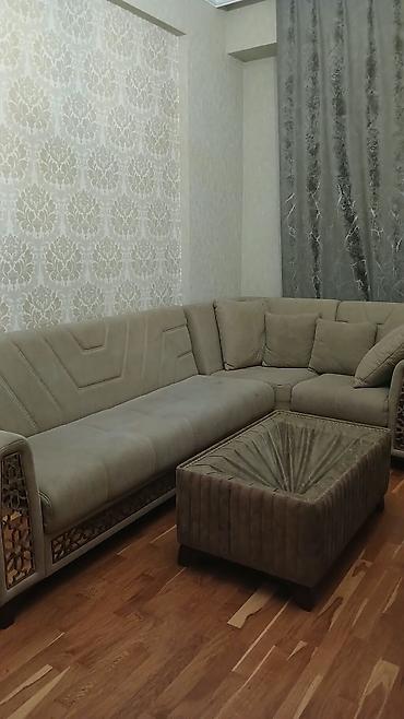 Divan satılır. - Künc divan, yumşaq parça üzlü - Açılır bazalı model