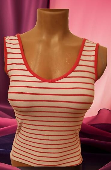 Topovi: Ženski letnji topovi – više modela - Crveno-beli prugasti top na — 6