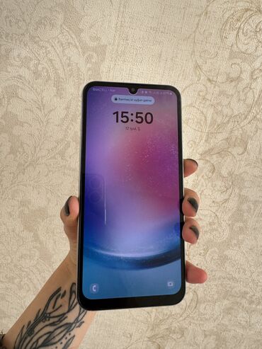 kondinoner islenmis: Samsung Galaxy A24 4G, 128 GB, rəng - Gümüşü, Barmaq izi, İki sim kartlı, Face ID