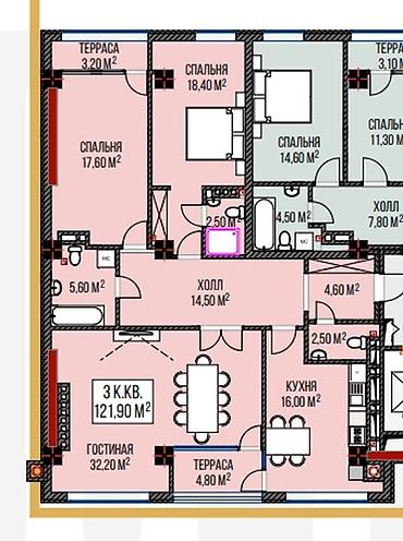 сдаются помещения: 3 комнаты, 121 м², 3 этаж, ПСО (под самоотделку) — 1