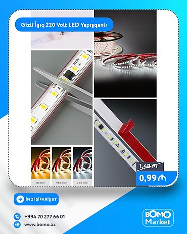 Ev üçün digər mallar: 🔥 Gizli İşıq 220 Volt LED Yapışqanlı ✅ Marka: No Brand ✅ Rəng — 1