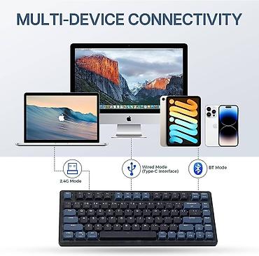logitech superlight: Клавиатура, Ajazz, Механическая, Bluetooth, Проводное подключение, Размер: 75% — 6
