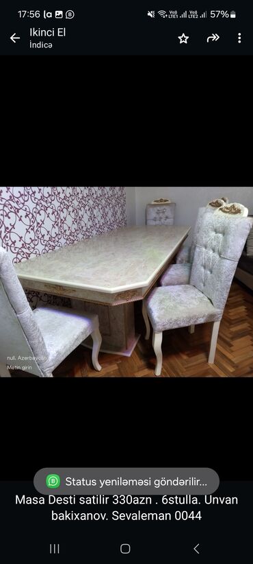 restoran stol stul satisi: Masa Desti satilir 330azn . 6stulla. Unvan bakixanov. Sevaleman 0044