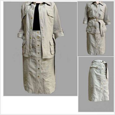 юбочный костюм: Летний костюм, хлопок, Luisa Spagnoli,размер 48-50, б/у