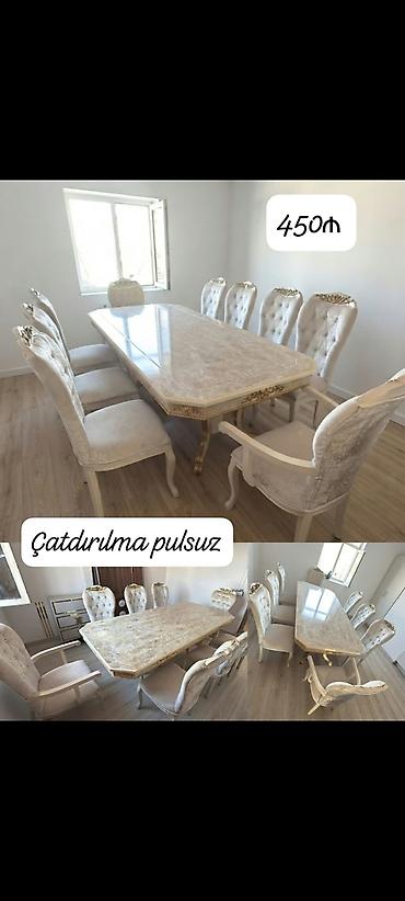 Qonaq otağı üçün, İşlənmiş, Dördbucaq masa, 8 stul lalafo.az -da Qonaq otağı üçün, İşlənmiş, Dördbucaq masa, 8 stul