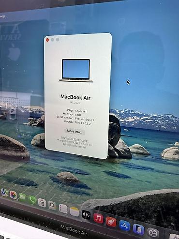 Ноутбуки Apple (MacBook): Б/у Macbook Air 13, Silver, M1, 8gb, 256gb, 220 циклов зарядки, 91% — 5