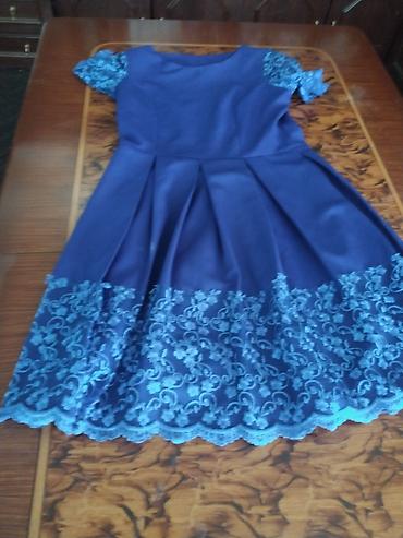 Zərif dizaynlı qız paltarı - Rəng: tünd mavi (navy) tonlarda - Model