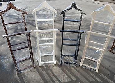 dem: Taxta geyim dayağı (valet stand) - Material: təbii ağac, hamar — 10