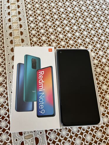 balaca telefonlarin satisi: Xiaomi Redmi Note 9, 128 GB, rəng - Göy, 
 Sensor, Barmaq izi, Face ID