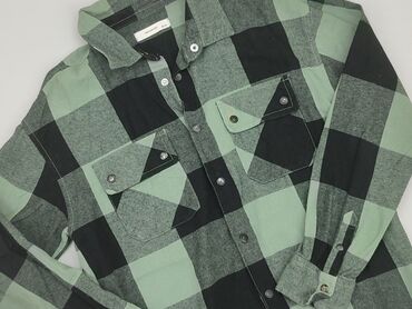 koszula hipis: Shirt 12 years, condition - Very good, pattern - Cell, color - Green