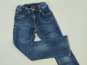 jeansy wide leg z dziurami: Spodnie jeansowe, 5-6 lat, 116, stan - Zadowalający