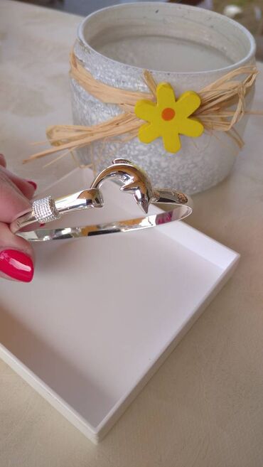 kozna narukvica za sat: Bangle, Material: Silver