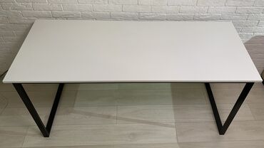 узкий компьютерный стол: Компьютерный Стол, цвет - Белый, Б/у