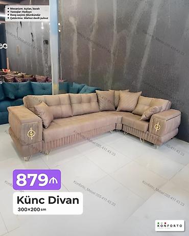 Künc divan – 300×200 sm - Mexanizm: Açılan, bazalı (yataq funksiyası lalafo.az -da Künc divan – 300×200 sm - Mexanizm: Açılan, bazalı (yataq funksiyası