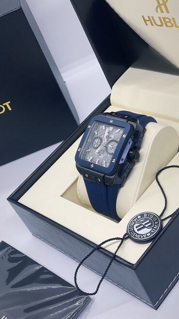 Qələmlər: Qol saatı, Hublot, rəng - Göy